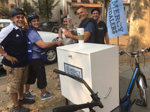 An image of Sister Libby with some Mercy Pedalers